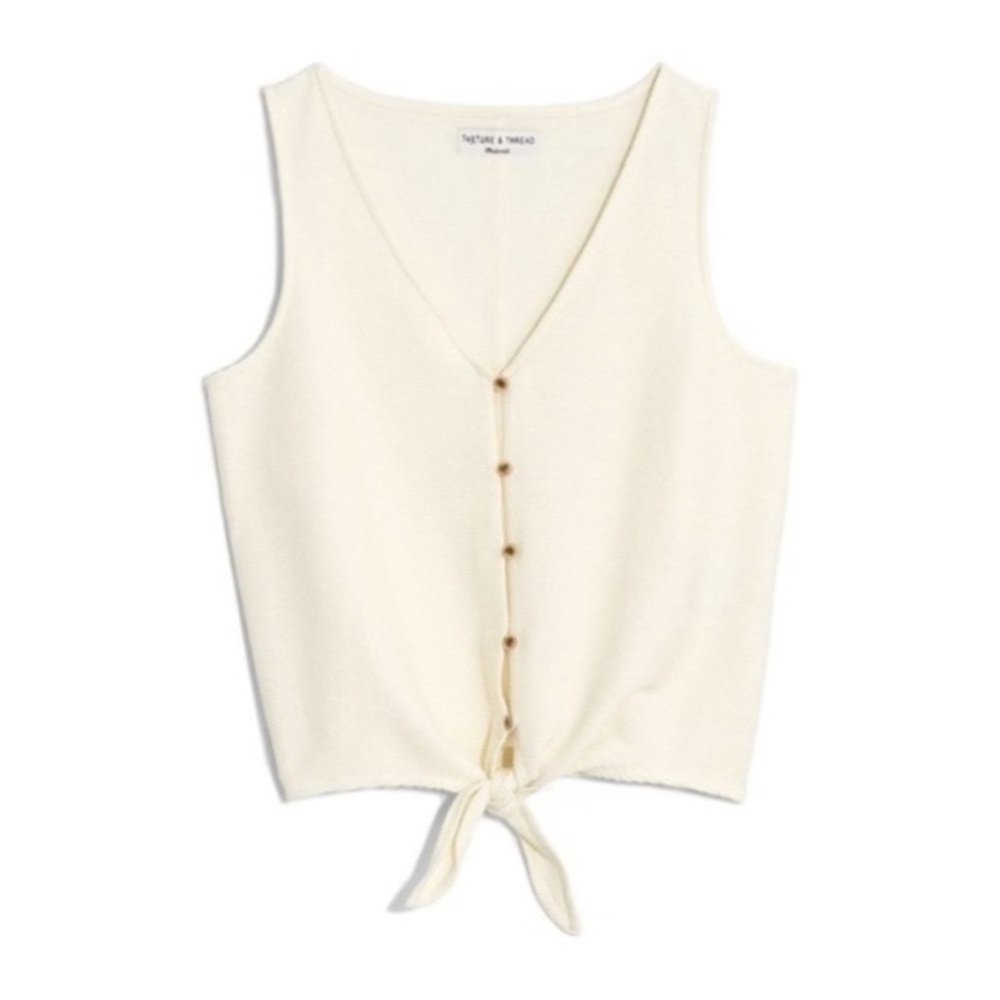 Madewell Texture & Thread Tie Tank EUC - Picture 4 of 11